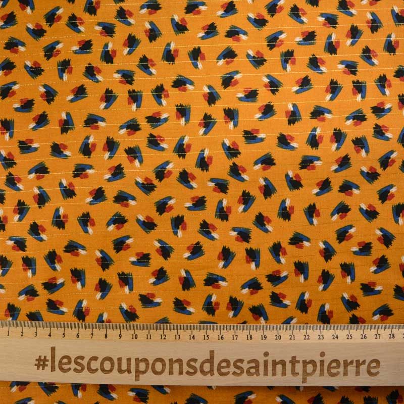 Viscose rayé lurex tâche fond caramel