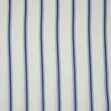 Viscose imprimée double rayures bleu fond blanc