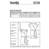 Patron Burda n°6238:  Robe – robe portefeuille