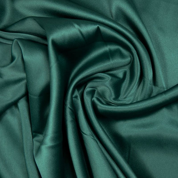 Crêpe satin polyester vert forêt