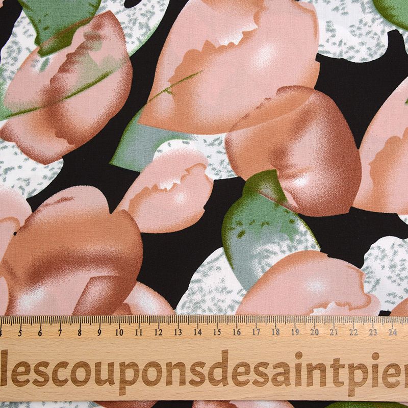 Viscose imprimée abstrait moderne marron et vert