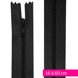 Nylon closure non-separable from 10 to 60 cm black