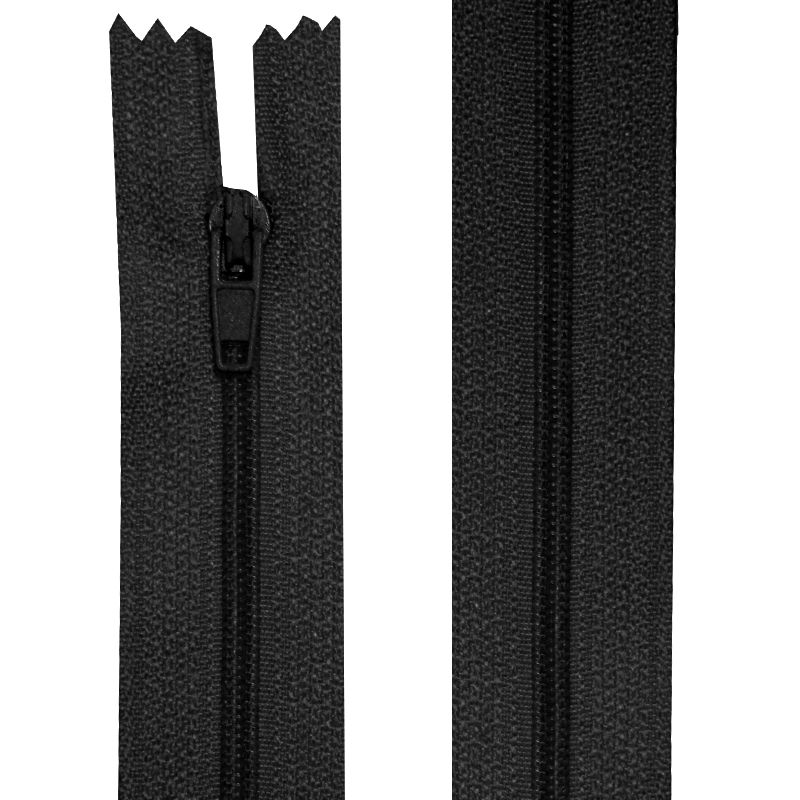 Nylon closure non-separable from 10 to 60 cm black