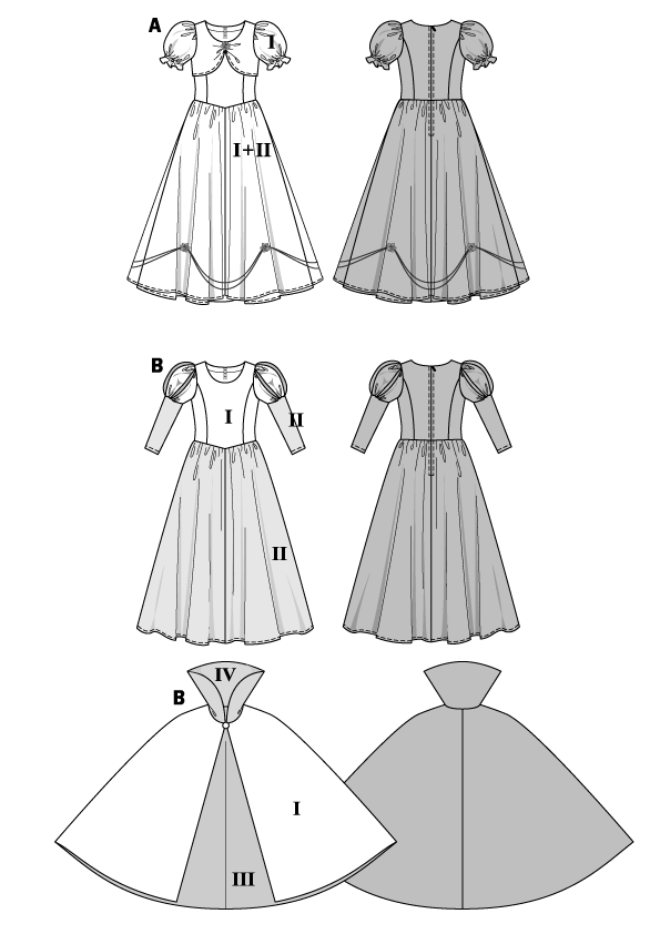 Burda Robe Decoupe Princesse Patron Déguisement Princesse Patron